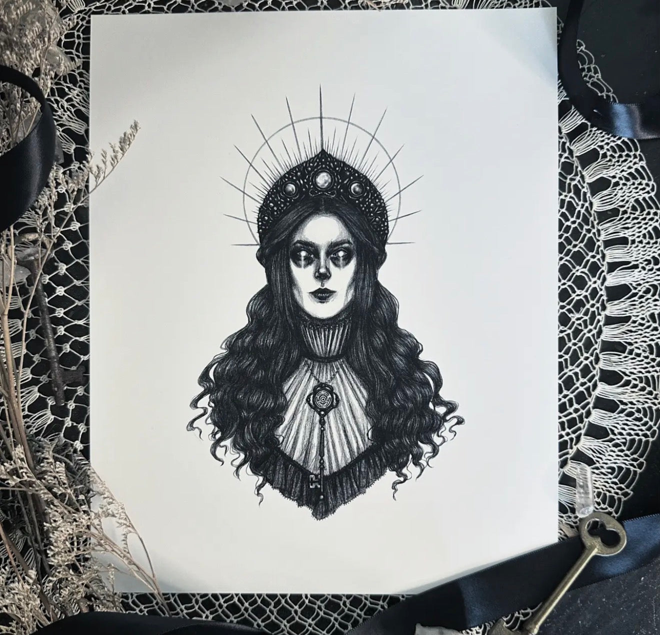 Hecate - Fine Art Print - Greek Goddess of Witchcraft, Magic, & the Moon 5x7”