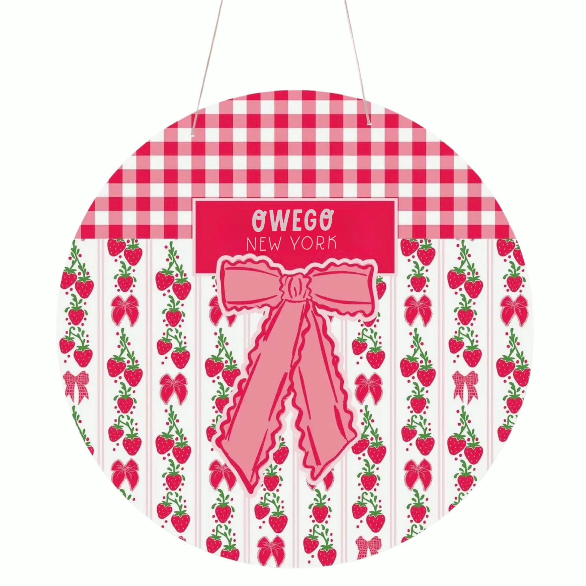 Owego Local Strawberry 20" Door Hanger