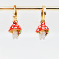 3D Enamel Cute Mushroom Earrings