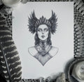 Athena - Fine Art Print - Green Goddess of War & Wisdom 5x7”