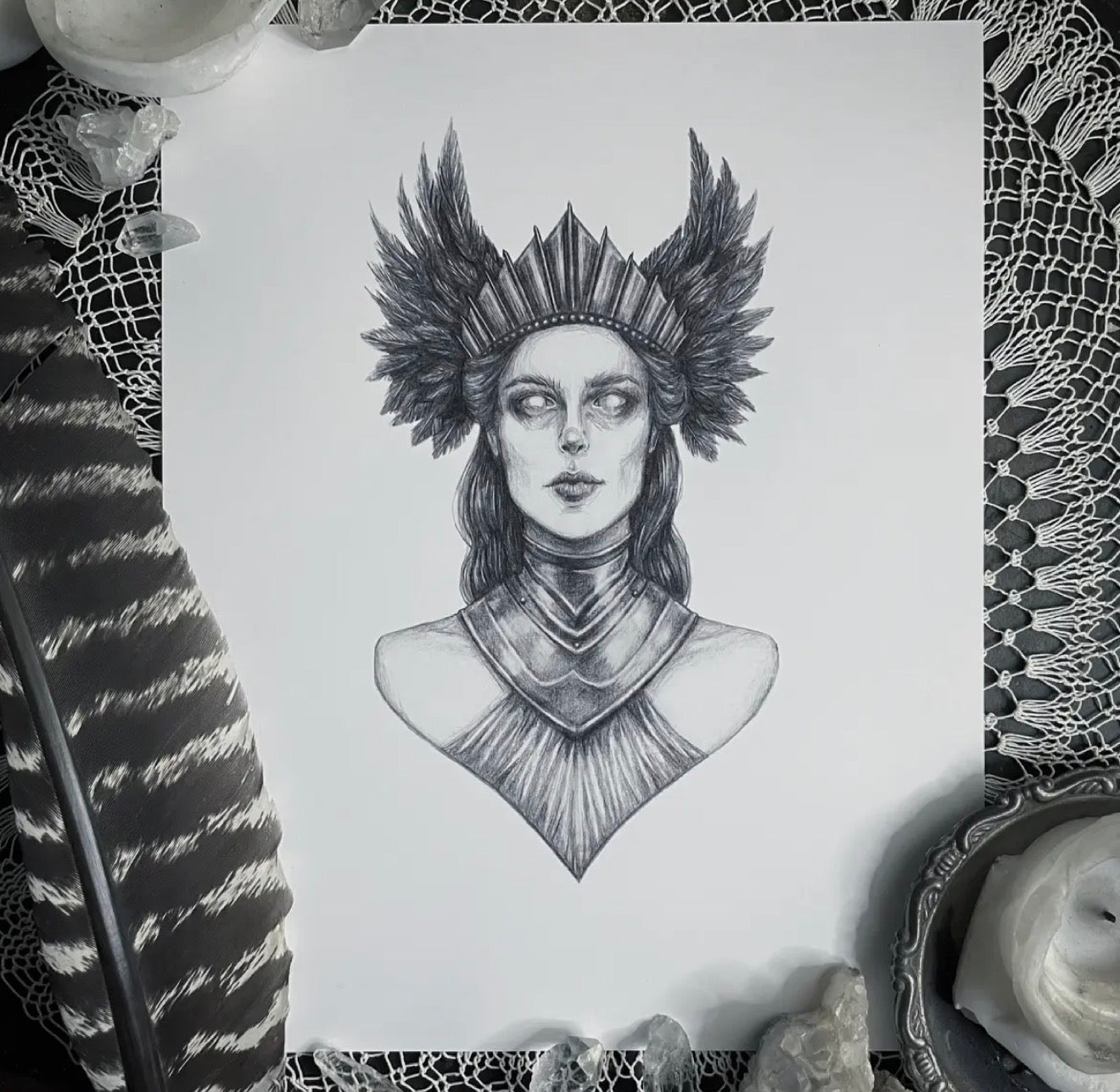 Athena - Fine Art Print - Green Goddess of War & Wisdom 5x7”