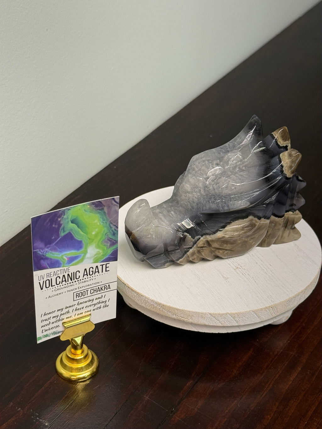 Volcanic Agate Dragon Skull -UV-