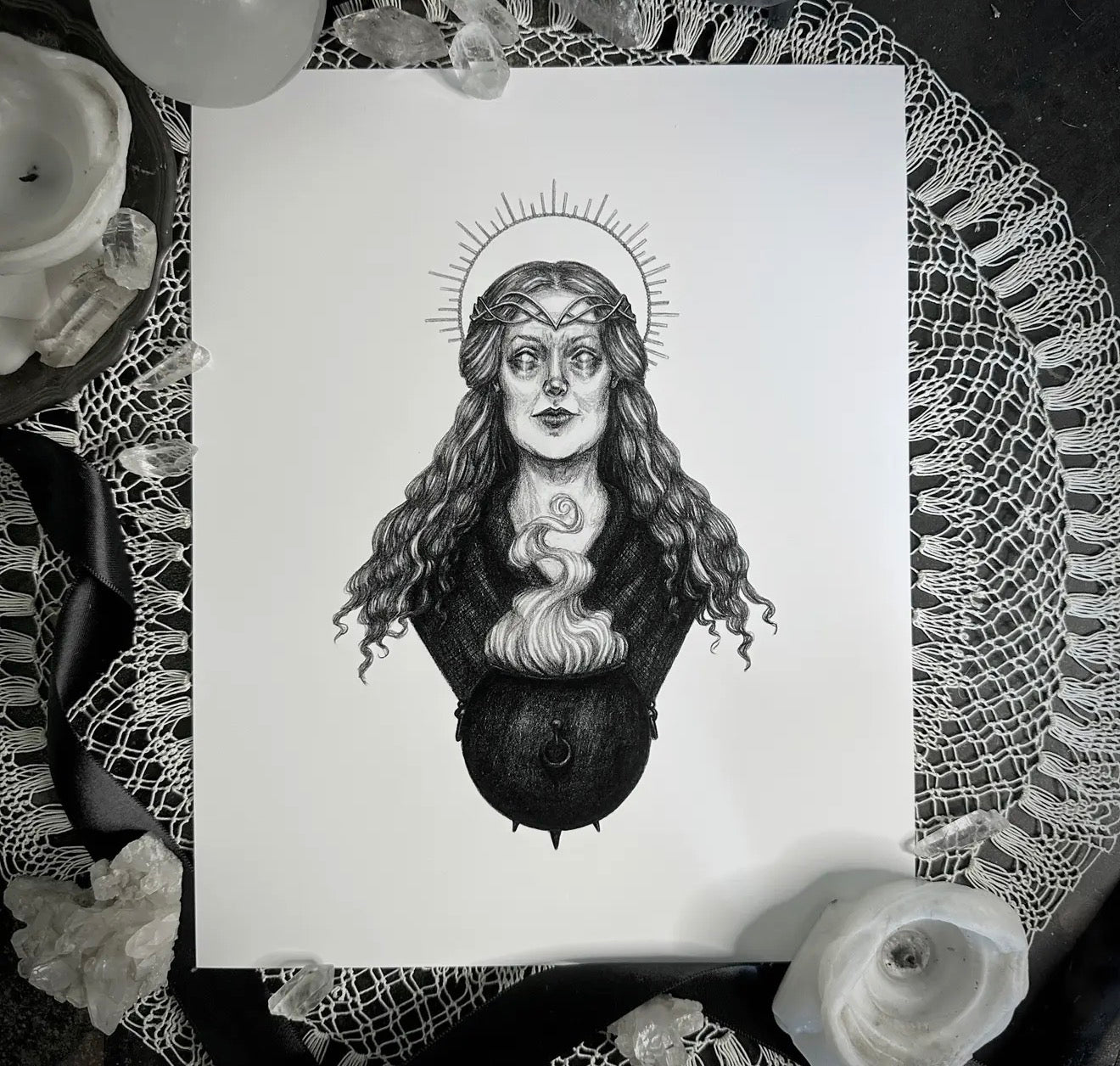 Ceridwen - Fine Art Print - Welsh Goddess of Wisdom, Inspiration, & Rebirth 5x7”