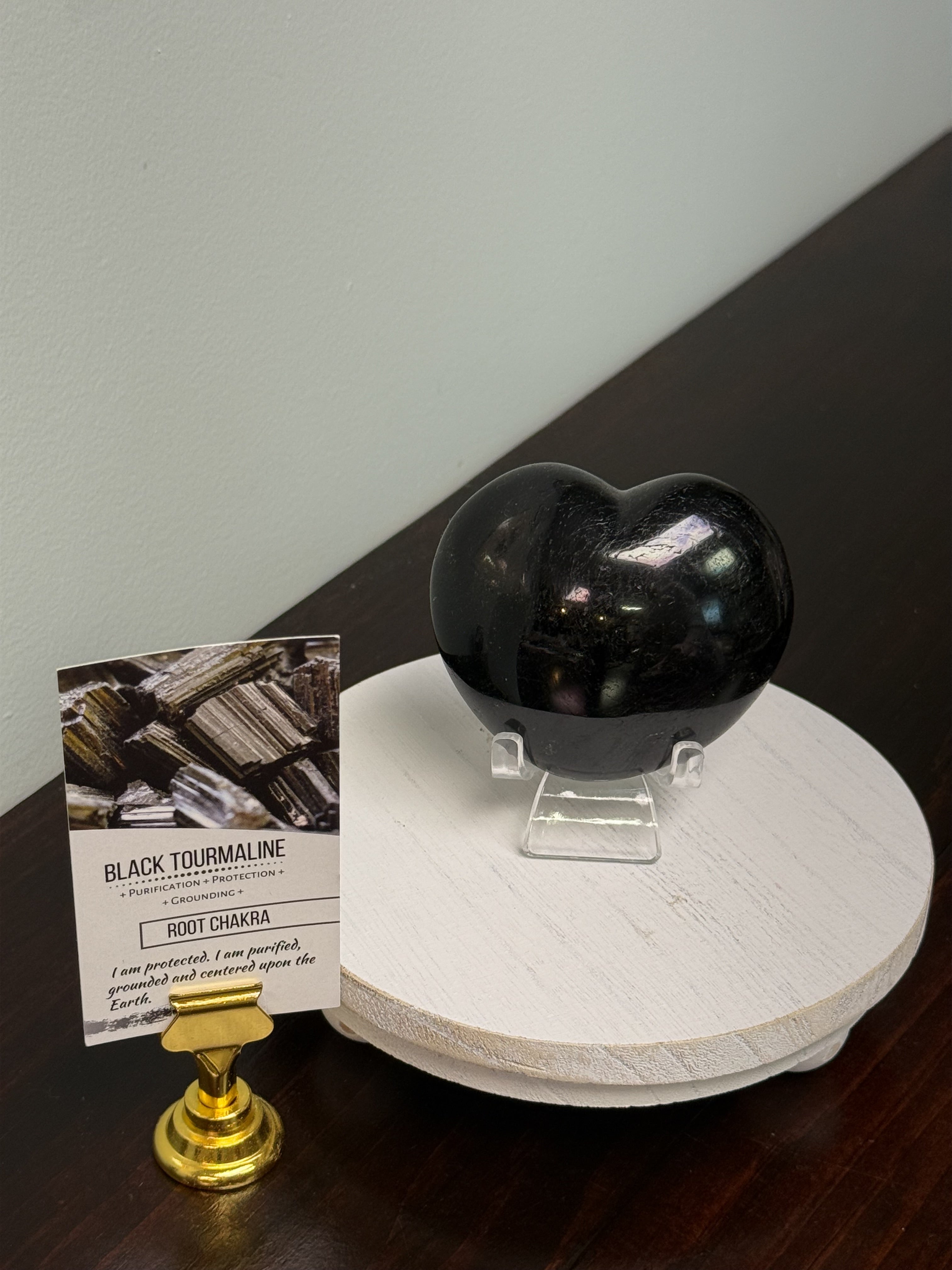 Black Tourmaline Heart