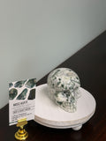 Moss Agate 3.3” Skull