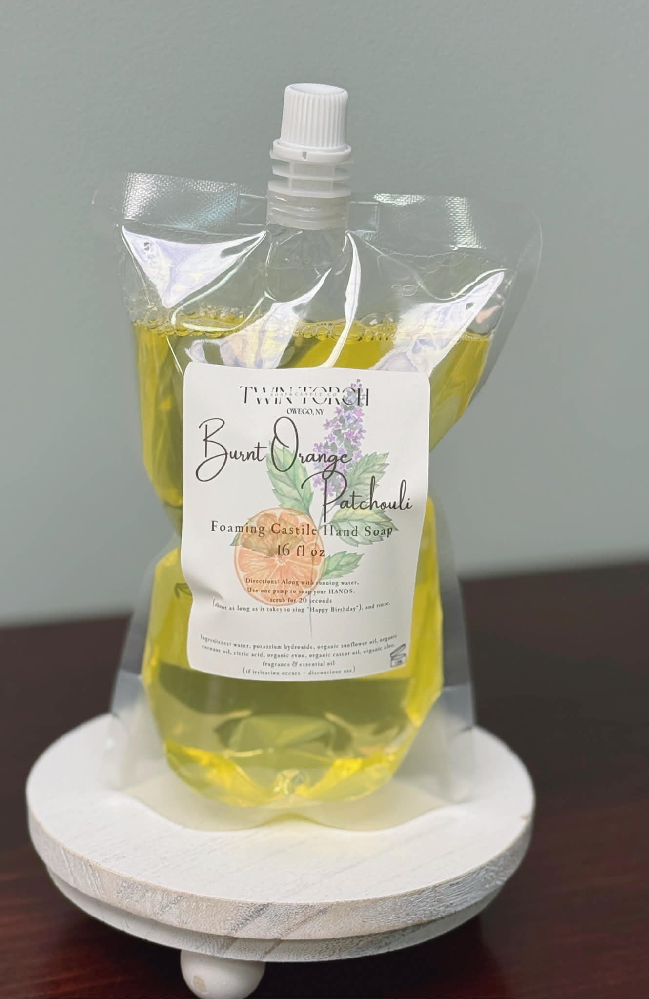 Burnt Orange Patchouli - Foaming Castile Hand Soap - 16 Fl Oz REFILL