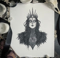 The Morrigan - Fine Art Print - Celtic Goddess of War, Witchcraft, & Death 5x7”