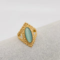 Cat's Eye Stone Stainless Steel Gold Plated Ring