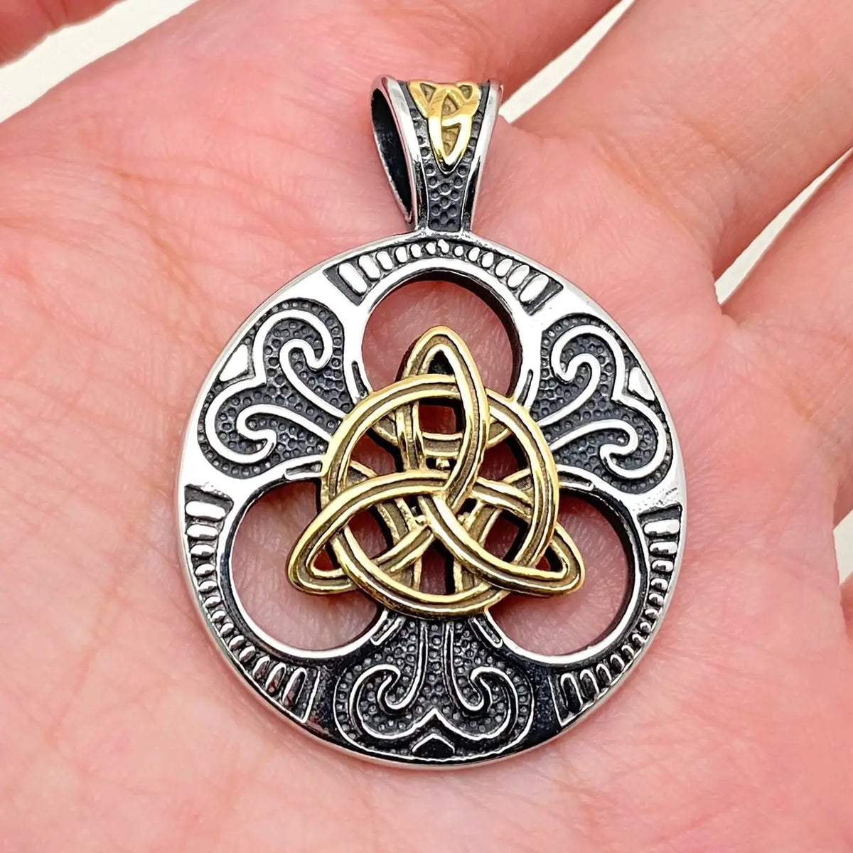 Celtic Concentric Knot Stainless Steel Pendant