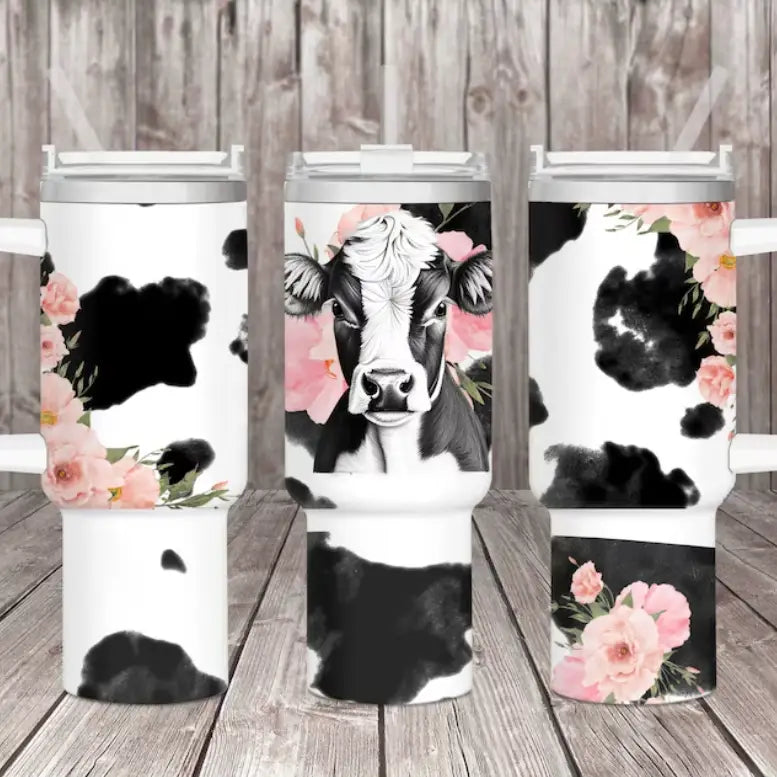 Black and White Cow 40oz Tumbler