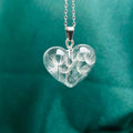 Dandelions Dried Plant Heart-Shaped Charm Necklace