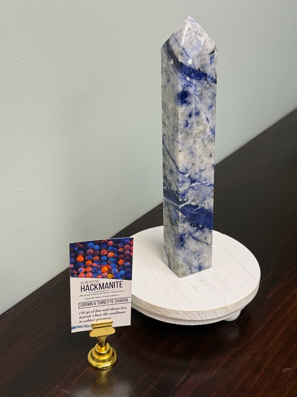 Hackmanite 9.5” Tower -UV-