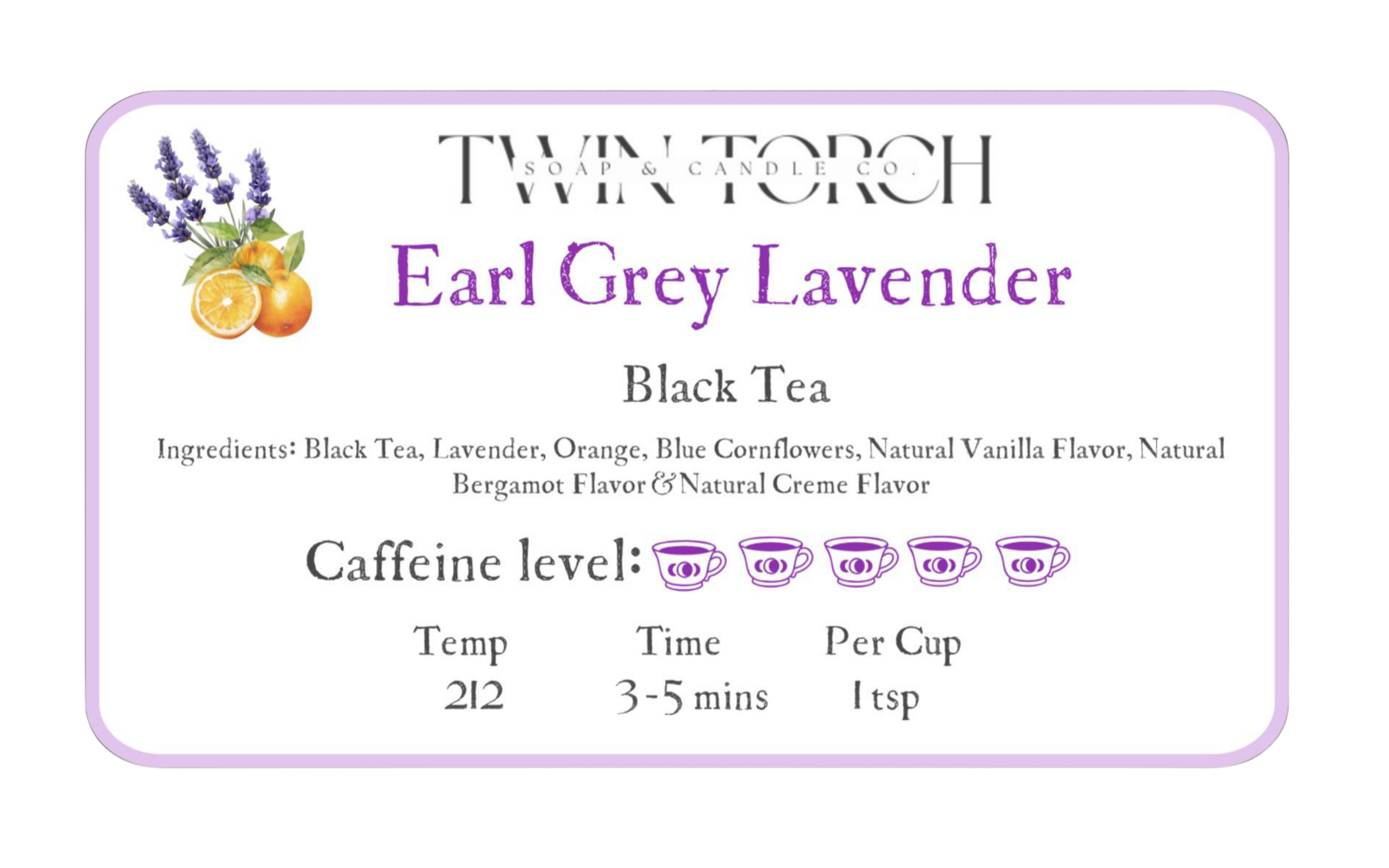 Earl Grey Lavender - Black Tea - 2.75oz