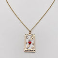 Enamel Tarot Inlay Cubic Zirconia Pendant Necklace