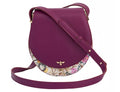 Fable England - Floral Engravings Plum Saddle Purse