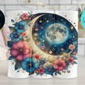 Floral Celestial Moon Skinny Tumbler 20oz