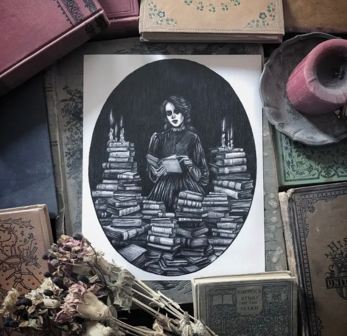 Bury Me in Books - Fine Art Print 5x7”