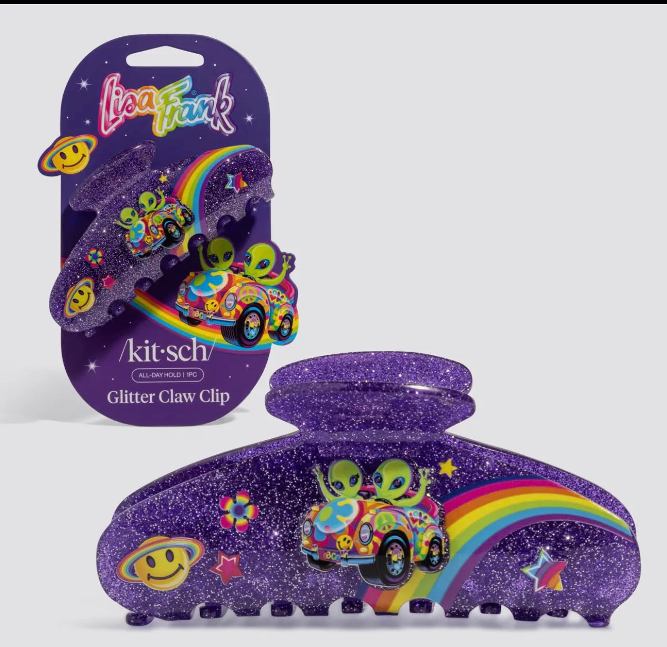 Kitsch X Lisa Franks Glitter Claw Clip - Zoomer & Zorbit