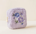 Square Dainty Floral Purple Teddy Pouch