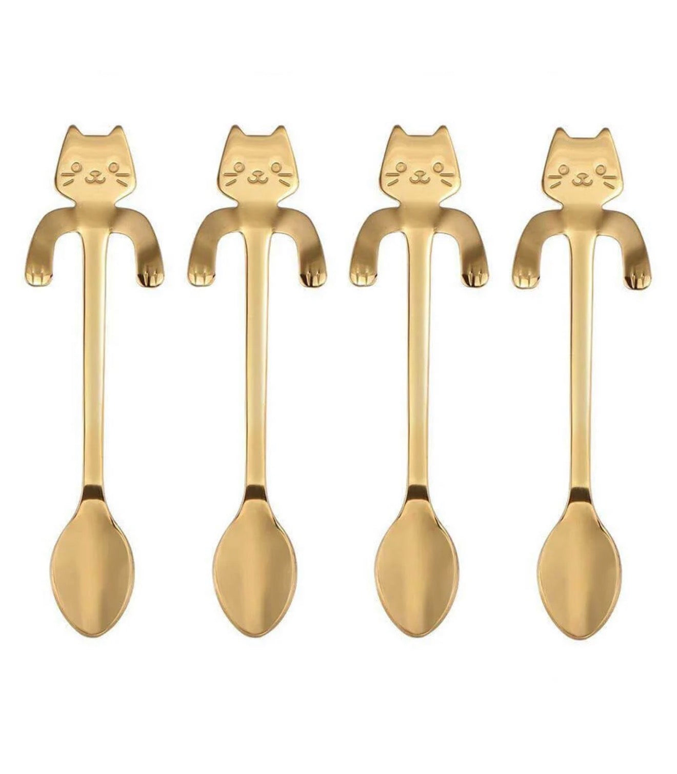 Long Hanging Tea Spoon - Cat