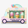 Glossy Scoops ice cream lip gloss trio
