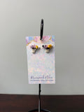 Floral Cow Studs - Runewood