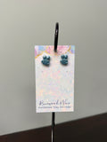 Blue Bee Studs -Runewood