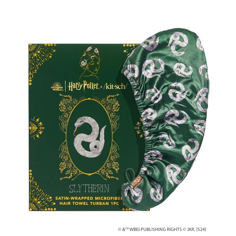 Kitsch X Harry Potter Satin Wrapped Microfiber Hair Towel - Slytherin