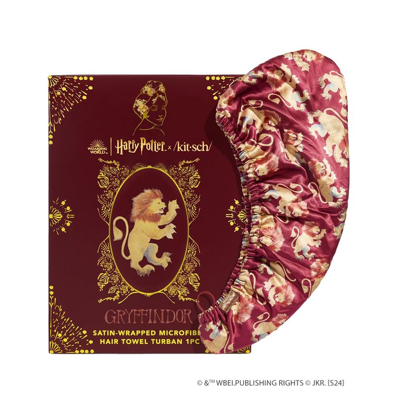 Kitsch X Harry Potter Satin Wrapped Microfiber Hair Towel - Gryffindor
