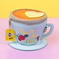 Lemon Tea Cup Crossbody - Blue
