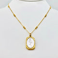 Magic Mirror Rose Stainless Steel Pendant Necklace