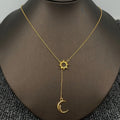 Sun & Moon Lariat Necklace