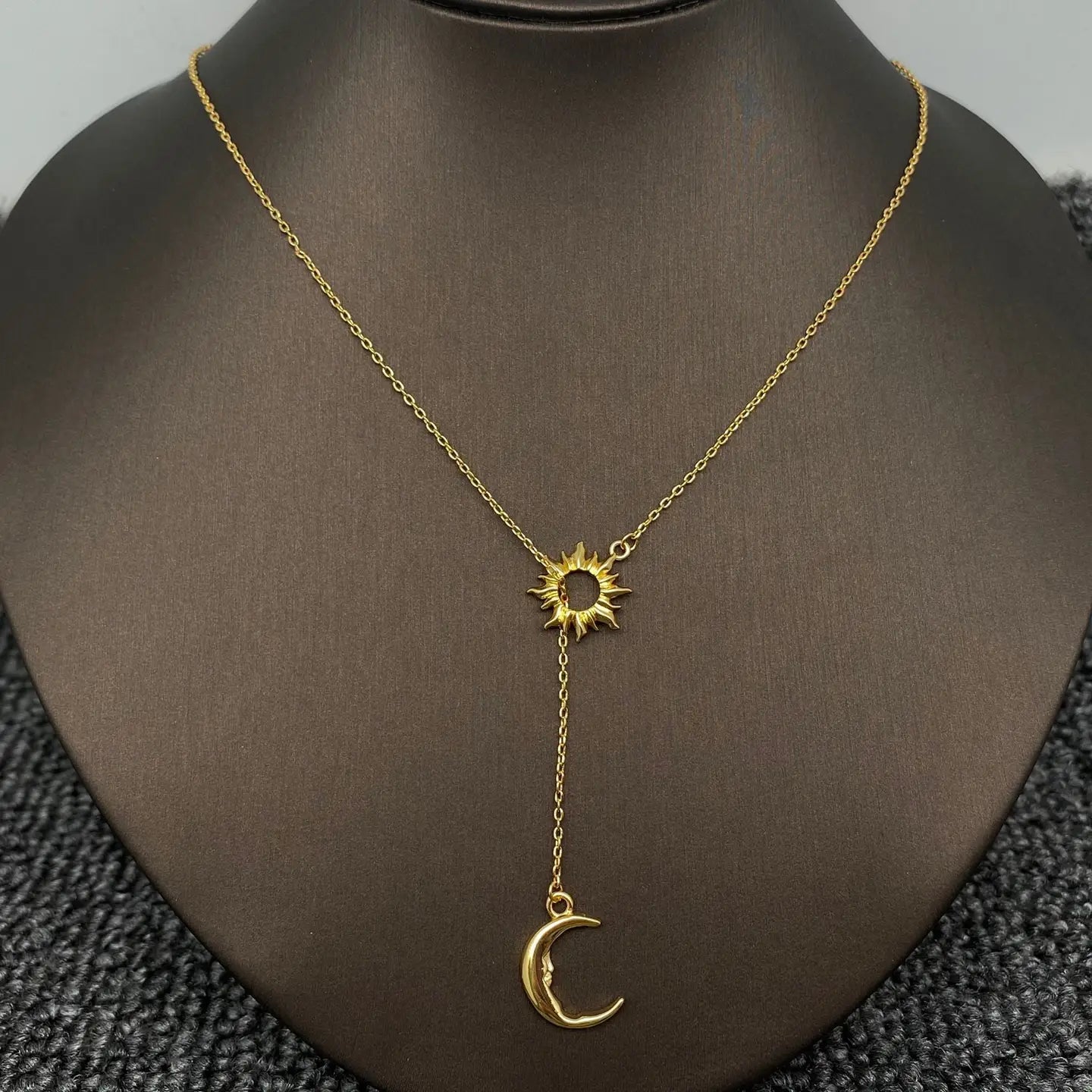 Sun & Moon Lariat Necklace