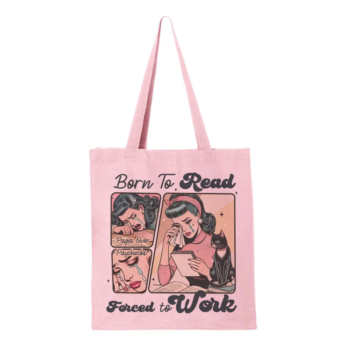 Pages Over Paychecks Tote Bag - pink