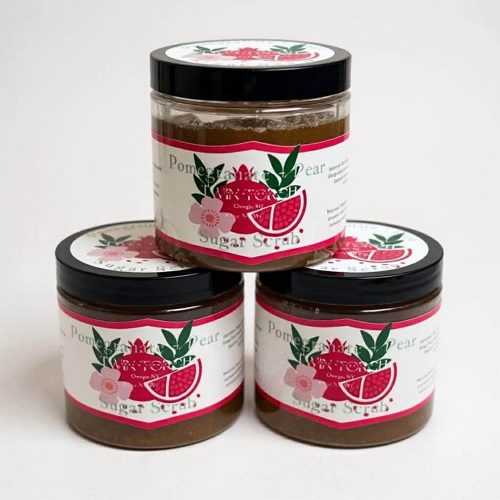 Pomegranate Pear Organic Sugar Scrub - 10 oz