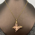 Resin Butterfly Charm 18K Gold Stainless Steel Necklace