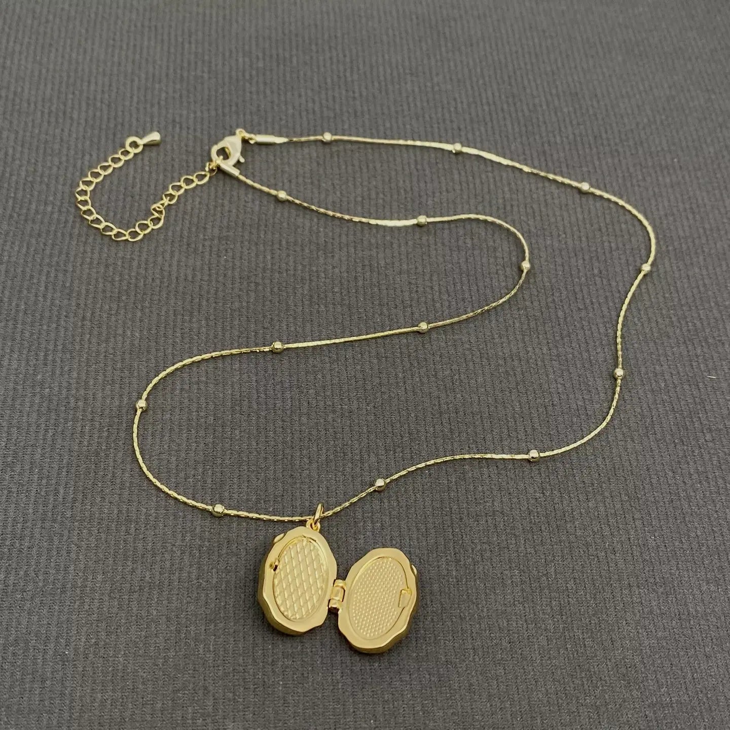 Shell Inlaid Butterfly Locket Charm Necklace