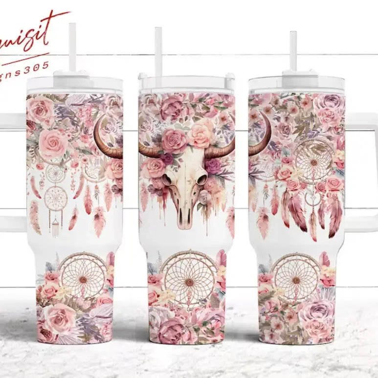 Bull Skull & Dream Catcher 40oz Tumbler