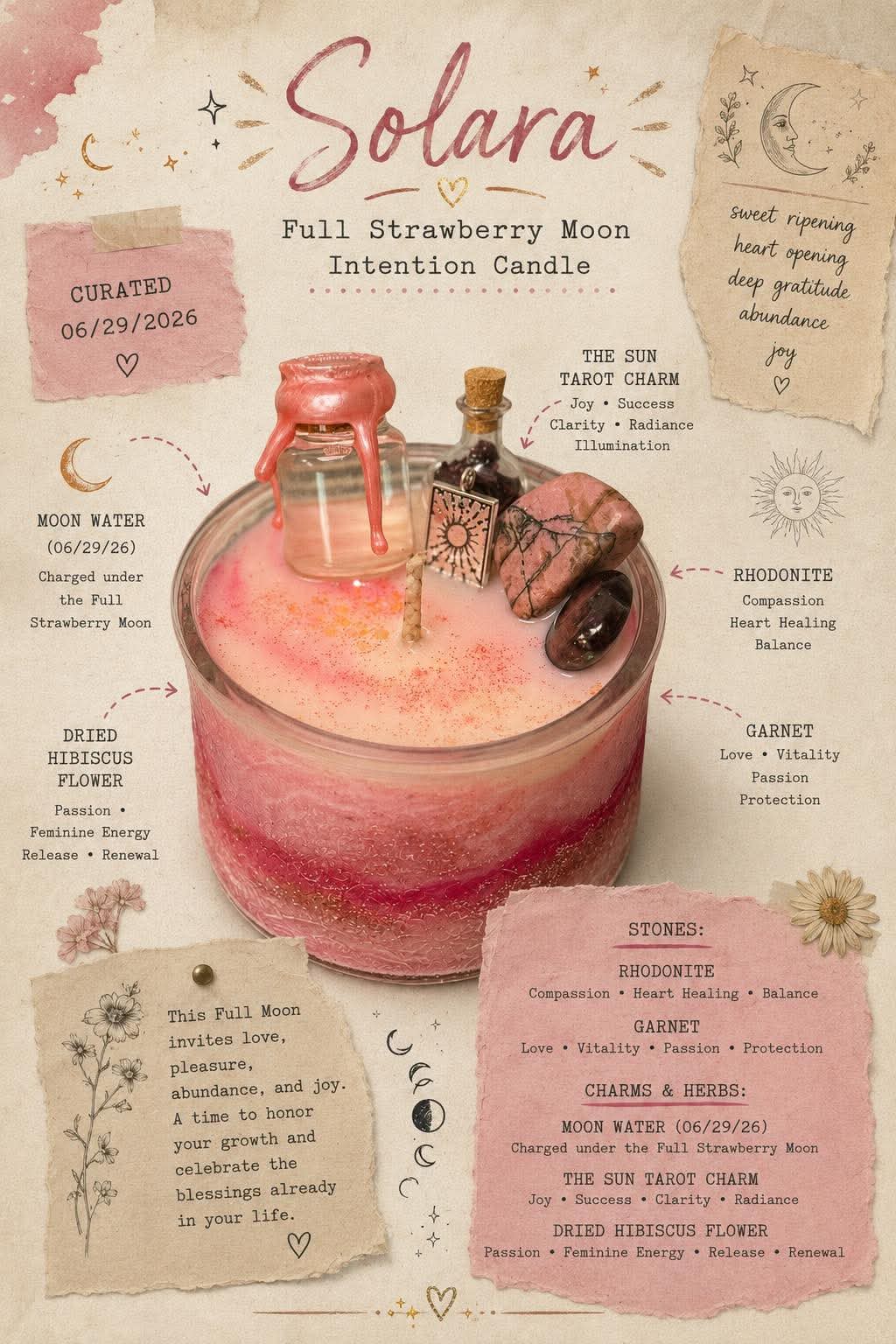 Solara - Full Moon Intention Candle - 6.29.26 - 10 oz