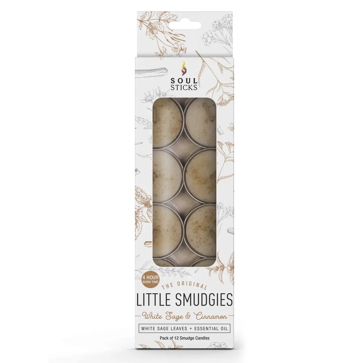 Soy Smudge Candle, Sage & Cinnamon - Smudgies (12 Pk.)