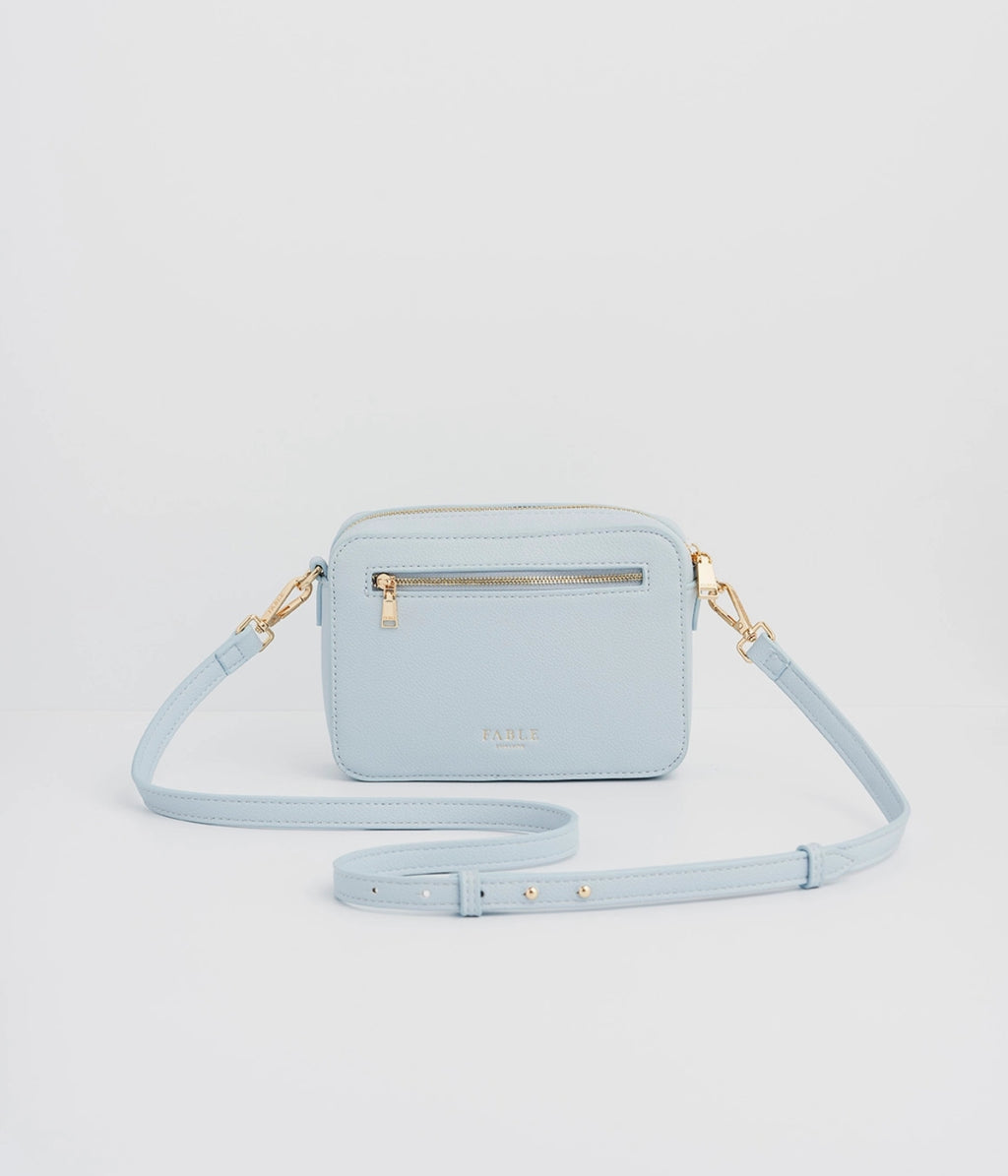 Fable England - Strawberry & Fawn Blue Embroidered Camera Bag