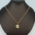 Moon Round Stainless Steel Pendant Necklace