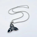 Sun Star Moon Valknut Stainless Steel Necklace