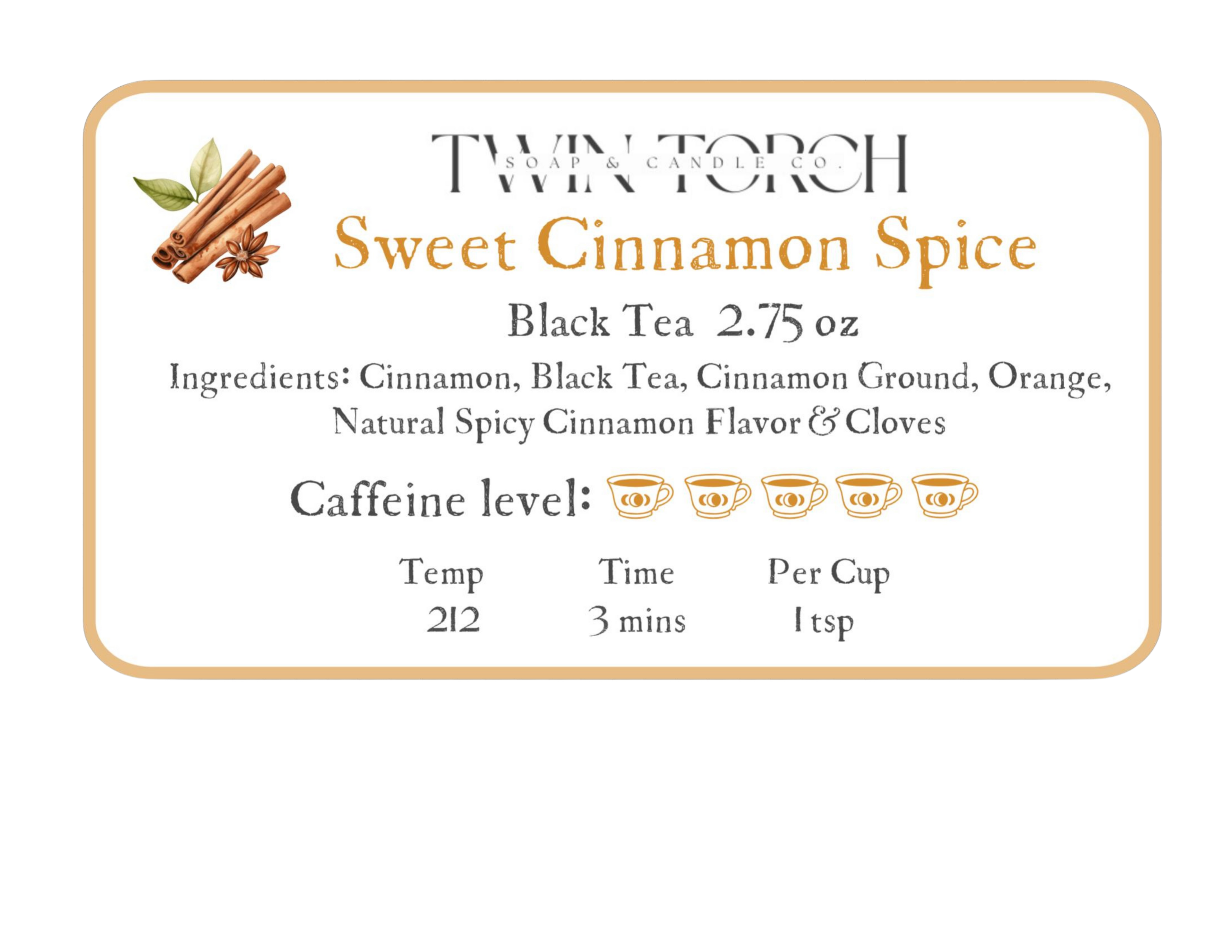 Sweet Cinnamon Spice - Black Tea - 2.75oz