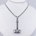 Valknut Hammer Titanium Steel Pendant Necklace - Silver