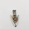 Viking Compass Arrow Stainless Steel Valknut Necklace