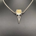 Viking Vegvisir Compass Crow Skull S.Steel Necklace - Gold