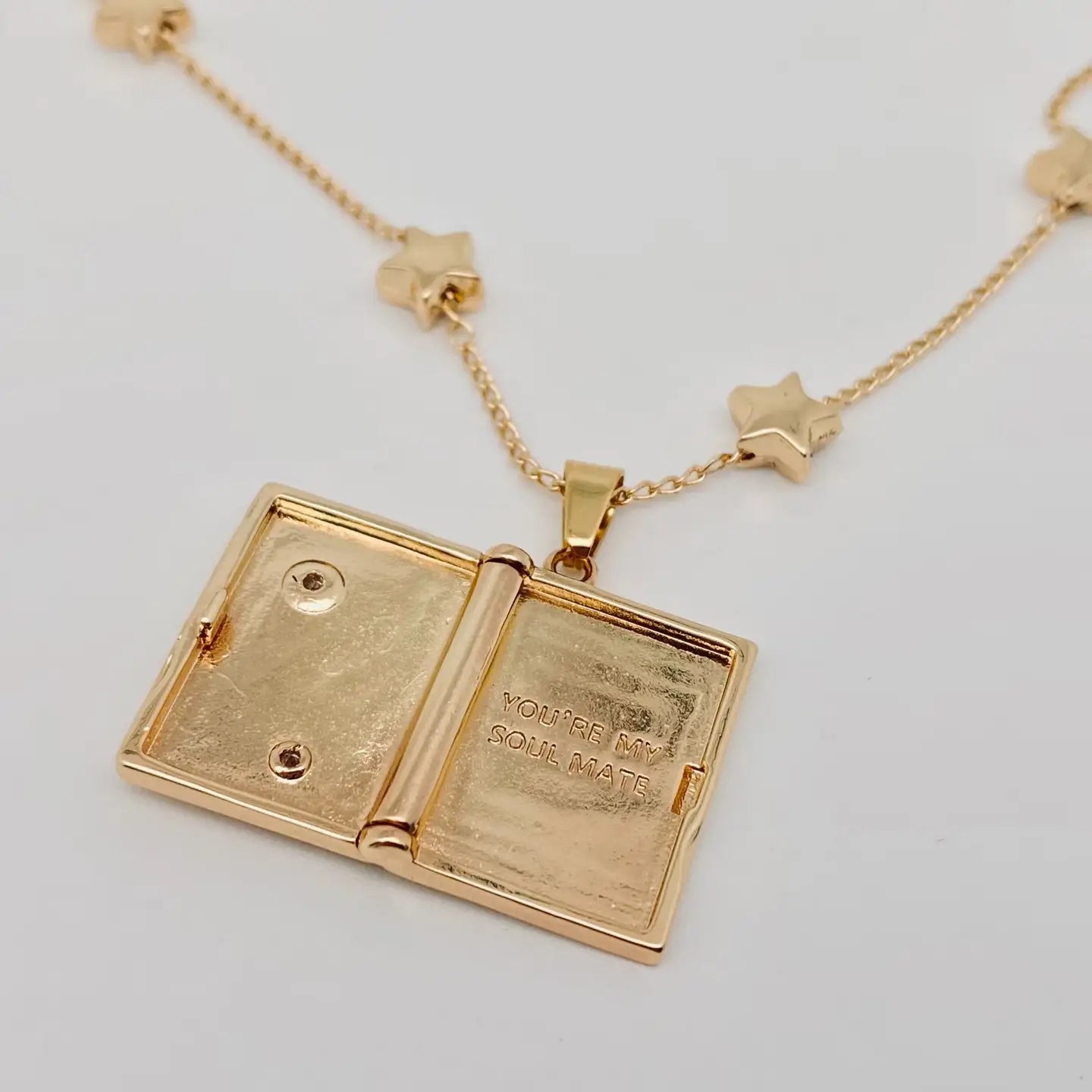"You're My Soulmate" Star Moon Album Pendant Necklace