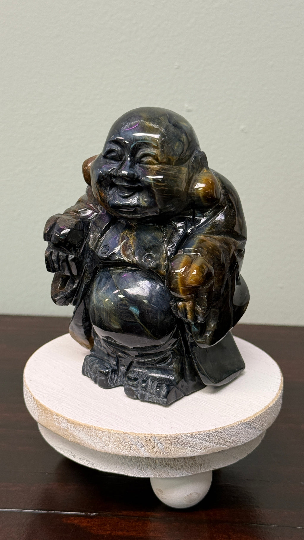 Hawk Eye Blue Tiger Eye Buddha