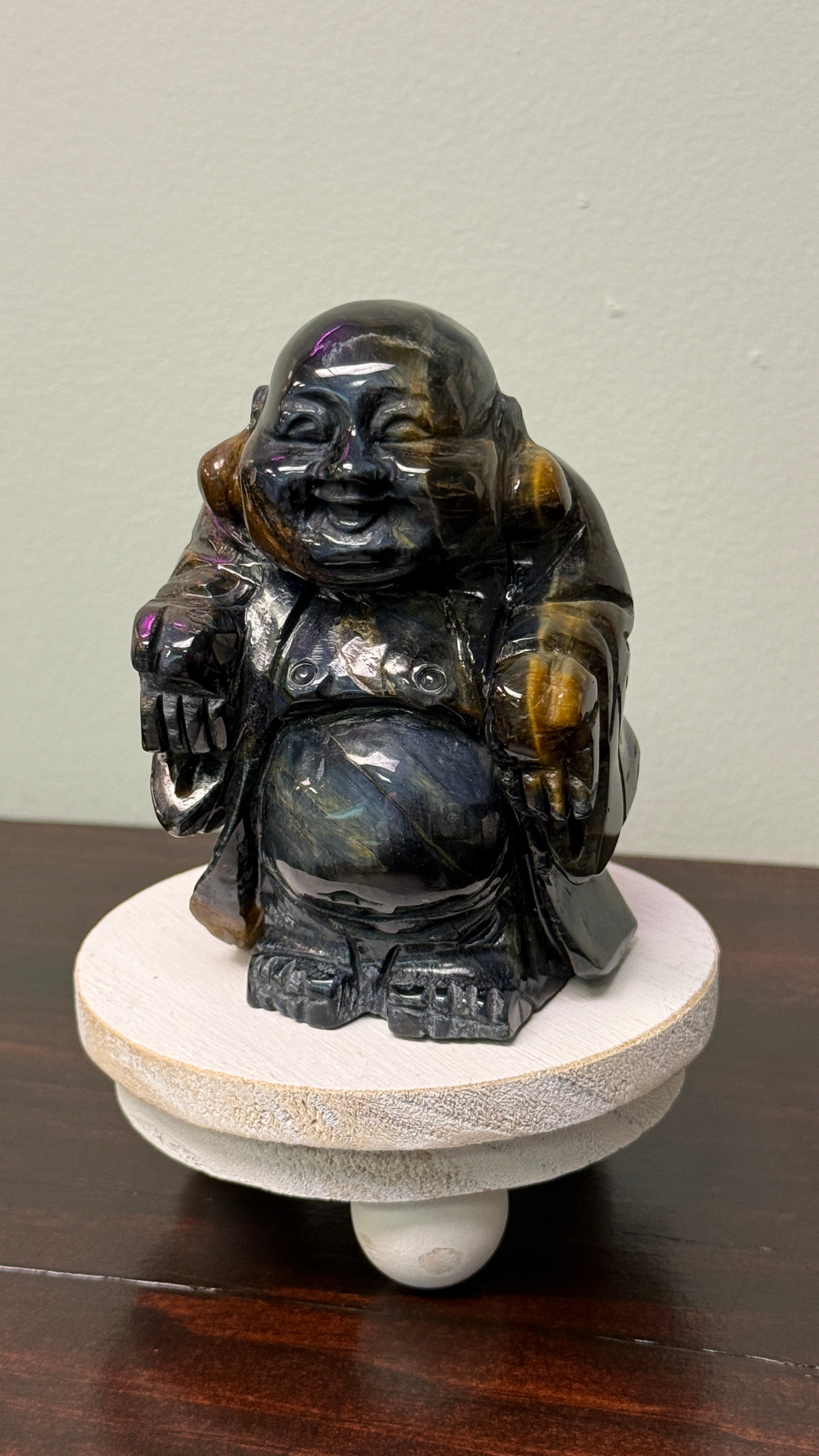 Hawk Eye Blue Tiger Eye Buddha